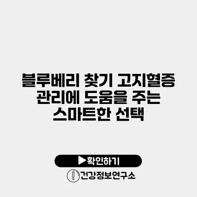 블루베리 찾기 고지혈증 관리에 도움을 주는 스마트한 선택