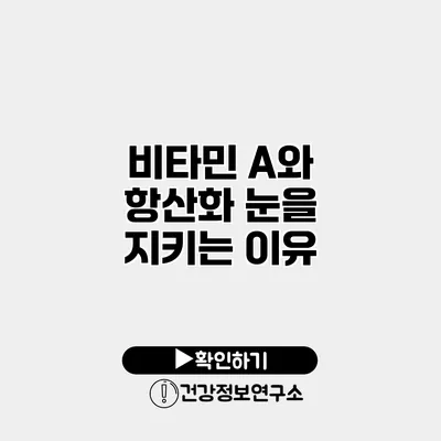 비타민 A와 항산화 눈을 지키는 이유