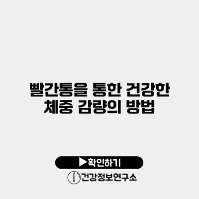 빨간통을 통한 건강한 체중 감량의 방법