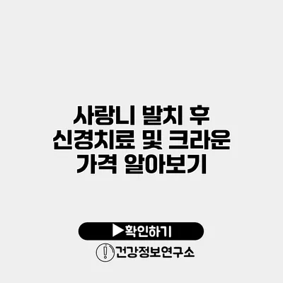 사랑니 발치 후 신경치료 및 크라운 가격 알아보기