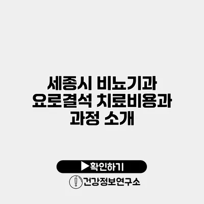 세종시 비뇨기과 요로결석 치료비용과 과정 소개