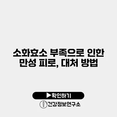 소화효소 부족으로 인한 만성 피로, 대처 방법