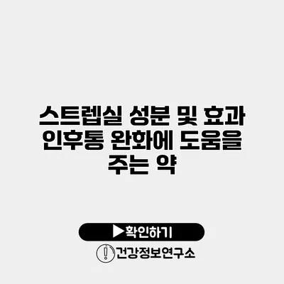 스트렙실 성분 및 효과 인후통 완화에 도움을 주는 약