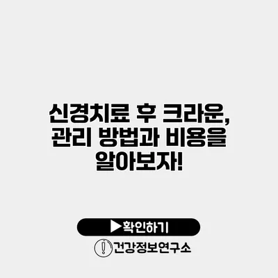 신경치료 후 크라운, 관리 방법과 비용을 알아보자!