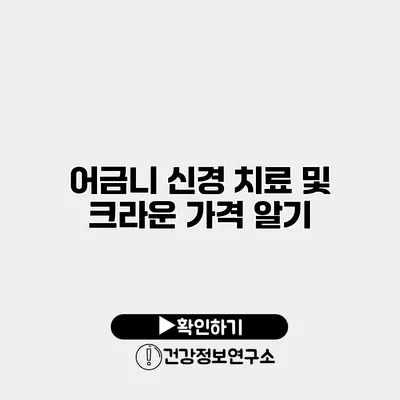 어금니 신경 치료 및 크라운 가격 알기