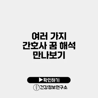 여러 가지 간호사 꿈 해석 만나보기