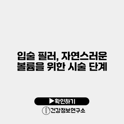 입술 필러, 자연스러운 볼륨을 위한 시술 단계