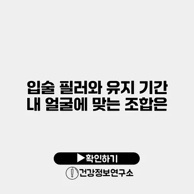 입술 필러와 유지 기간 내 얼굴에 맞는 조합은?