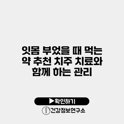 잇몸 부었을 때 먹는 약 추천 치주 치료와 함께 하는 관리