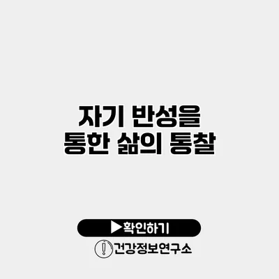 자기 반성을 통한 삶의 통찰