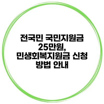 전국민 국민지원금 25만원, 민생회복지원금 신청 방법 안내