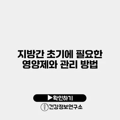지방간 초기에 필요한 영양제와 관리 방법