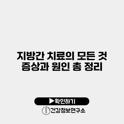지방간 치료의 모든 것 증상과 원인 총 정리
