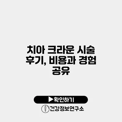 치아 크라운 시술 후기, 비용과 경험 공유