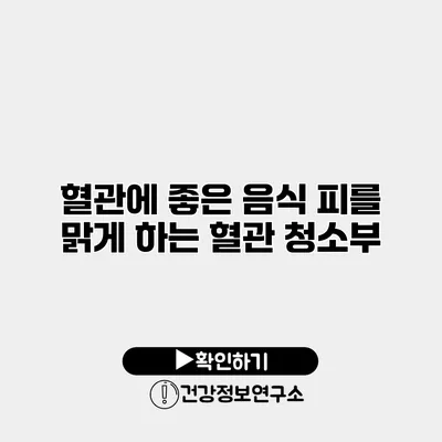 혈관에 좋은 음식 피를 맑게 하는 혈관 청소부