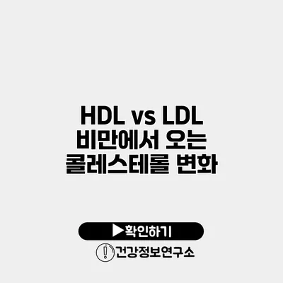 HDL vs LDL 비만에서 오는 콜레스테롤 변화