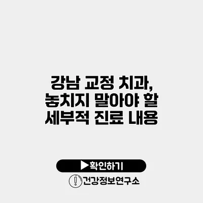 강남 교정 치과, 놓치지 말아야 할 세부적 진료 내용