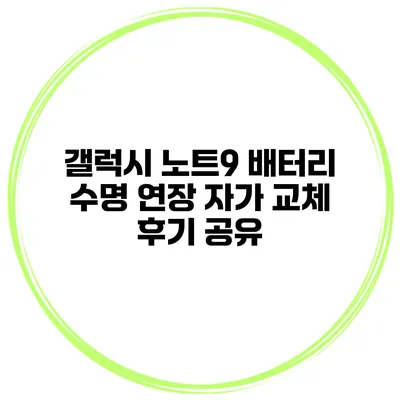 갤럭시 노트9 배터리 수명 연장 자가 교체 후기 공유