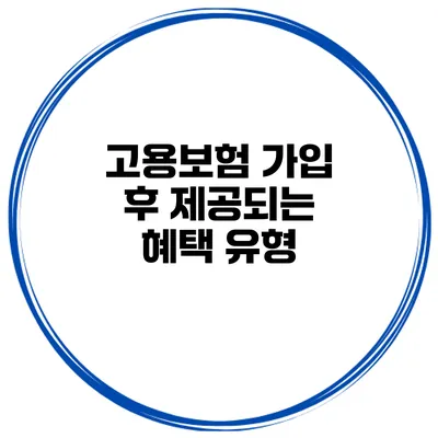 고용보험 가입 후 제공되는 혜택 유형
