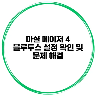 마샬 메이저 4 블루투스 설정 확인 및 문제 해결