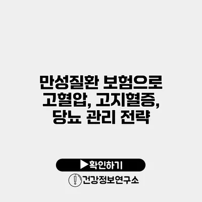 만성질환 보험으로 고혈압, 고지혈증, 당뇨 관리 전략