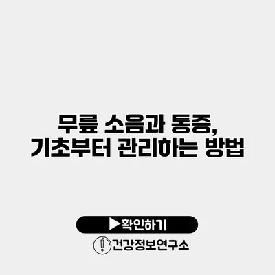 무릎 소음과 통증, 기초부터 관리하는 방법