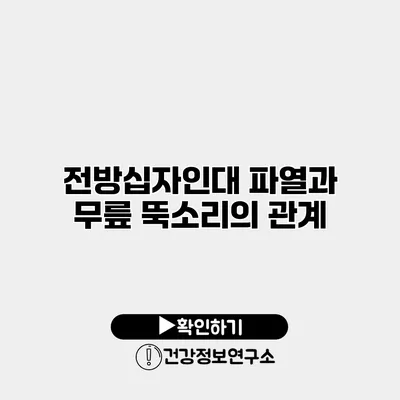 전방십자인대 파열과 무릎 뚝소리의 관계