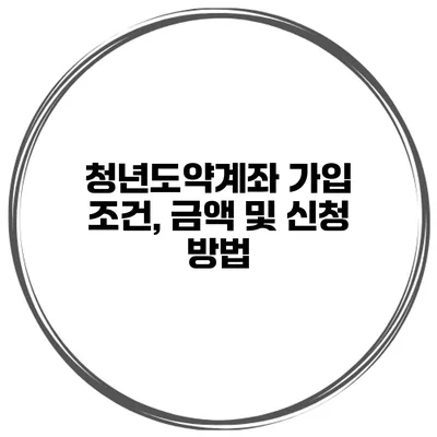청년도약계좌 가입 조건, 금액 및 신청 방법
