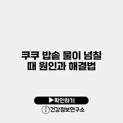 쿠쿠 밥솥 물이 넘칠 때 원인과 해결법
